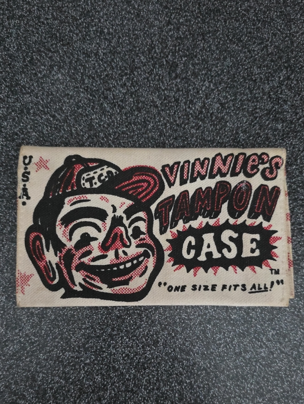 Vinnie's Tampon Case Canvas Pouch - Black, Red, Cream